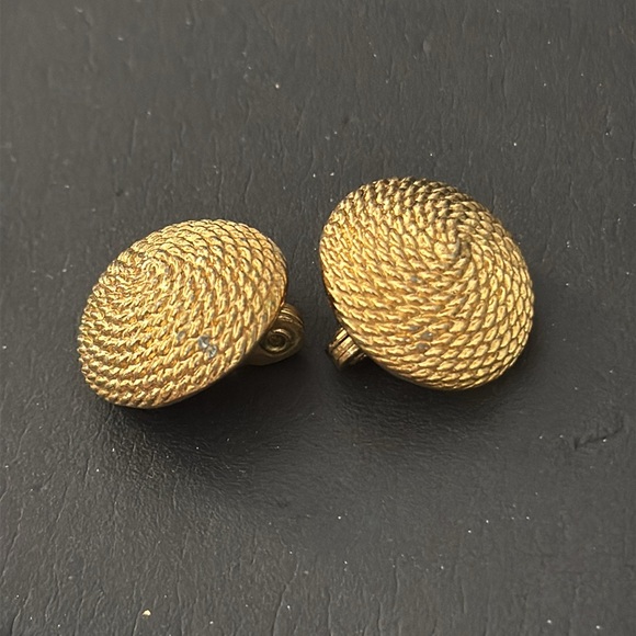 Monet Goldtone Clip On Earrings - Picture 5 of 5